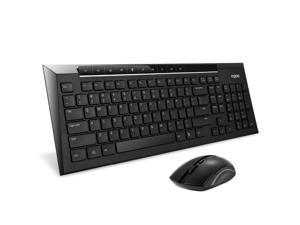Rapoo 8200P Multimedia Wireless Keyboard Mouse Combos with Waterproof Mice Keypad for Laptop Computer Gaming TV