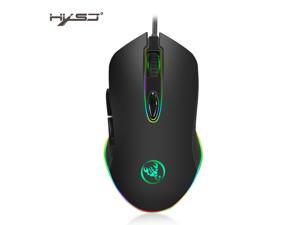 HXSJ S500 Gaming Mouse USB Wired Mouse 6 Buttons 200-4800DPI Optical USB Wired Desktop Mice RGB Backlit For Game Player