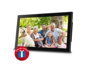 Sungale 14" Smart WiFi Cloud Digital Photo Frame, Built-in Camera, free Cloud storage, real-time photos, Movie, Social Media, Browser, all apps