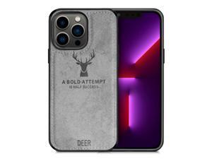 Luxury Soft Texture Deer Patterned TPU Cloth Case for iPhone 13 Pro (Gray)