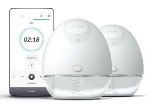 Elvie Double Electric Wearable Smart Breast Pump | Silent Hands-Free Portable Breast Pump That Can Be Worn in-Bra with App 2-Modes & Variable Suction | Baby Registry Breast Feeding Essentials