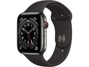 Apple Watch Series 6 44mm Graphite Stainless Steel Case with with Black Sport Band GPS + Cellular M07Q3LL/A