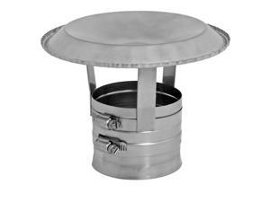 Stainless Steel Single Wall Rain Cap with Storm Collar - 9"