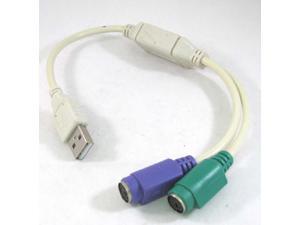 USB PS2 ADAPTER CABLE for KEYBOARD and MOUSE PS/2