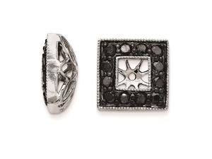 14K White Gold Black Diamond Square Jacket Earrings 14K White Gold Black Diamond Square Jacket Earrings
