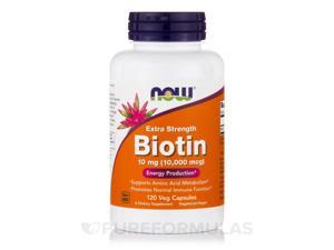 Biotin 10 mg (Extra Strength) - 120 Veg Capsules by NOW