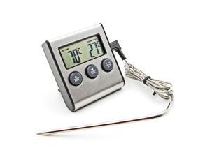 Rushed Kitchen Digital Thermometer Cooking Thermometer Timer with Alarm Probe Food Thermometer for Oven BBQ Meat Thermometer LCD Display Rushed Kitchen Digital Thermometer Cooking Thermometer Timer with Alarm Probe Food Thermometer for Oven BBQ Meat Thermometer LCD Display