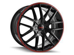 Touren TR60 16x7 5x100/5x4.5" +42mm Black/Red Wheel Rim 16" Inch