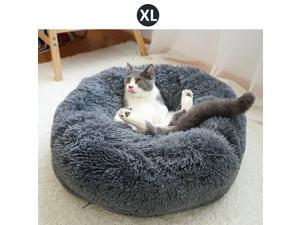 Round Shape Plush Pet Nest Dog Cat Calming Bed Soft Long Plush Comfortable Self Sleeping Mat Winter Puppy Kitten Warm House Size XL Dark Grey Round Shape Plush Pet Nest Dog Cat Calming Bed Soft Long Plush Comfortable Self Sleeping Mat Winter Puppy Kitten Warm House Size XL Dark Grey