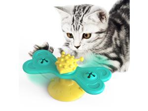 Windmill Cat Toy, Interactive Turntable Teasing with Suction Cup, Funny Kitten Toys, Grooming Shedding Massage Scratching Tickle Cats Windmill Cat Toy, Interactive Turntable Teasing with Suction Cup, Funny Kitten Toys, Grooming Shedding Massage Scratching Tickle Cats