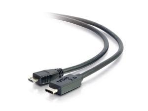 C2G 28850 USB 2.0 USB-C to USB Micro-B Cable M/M for Phones, Laptops, Tablets, Chromebook Pixel, Samsung Galaxy TabPro S, LG G6, Apple MacBook, Black (3 Feet, 0.91 Meters)