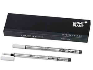 Mont Blanc Fineliner Refills Medium Mystery Black (2 Pack) 110149