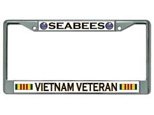 Seabees Vietnam Veteran #2 Chrome License Plate Frame Seabees Vietnam Veteran #2 Chrome License Plate Frame