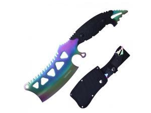 11 CSGO Tactical Hunting Tracker FIXED Blade Survival Bowie Knife RAINBOW  FADE