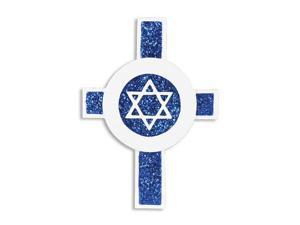 Star Of David On Cross Personalized Christmas Tree Ornament