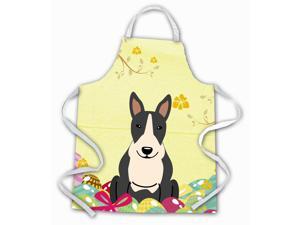 Easter Eggs Bull Terrier Black White Apron BB6133APRON Easter Eggs Bull Terrier Black White Apron BB6133APRON
