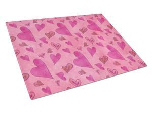 Watercolor Love and Hearts Glass Cutting Board Large BB7550LCB Watercolor Love and Hearts Glass Cutting Board Large BB7550LCB