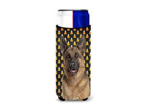 Candy Corn Halloween German Shepherd Ultra Beverage Insulators for slim cans KJ1215MUK