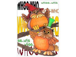 Multicolor Large Carolines Treasures PJC1031LCB Hoot Hoot Hooray Owl Glass Cutting Board