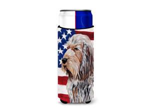 Otterhound with American Flag USA Ultra Beverage Insulators for slim cans SC9636MUK