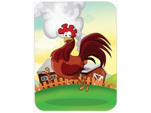 Rooster Chicken on the Run Glass Cutting Board Large APH7630LCB Rooster Chicken on the Run Glass Cutting Board Large APH7630LCB