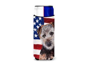 Norfolk Terrier Puppy with American Flag USA Ultra Beverage Insulators for slim cans SC9639MUK