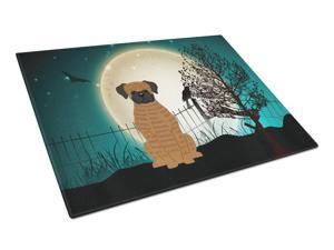 Halloween Scary Brindle Boxer Glass Cutting Board Large BB2307LCB Halloween Scary Brindle Boxer Glass Cutting Board Large BB2307LCB