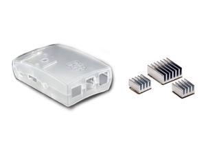 Raspberry Pi Model B+ Enclosure Kit w/Frost Case & Aluminum Heatsinks Raspberry Pi Model B+ Enclosure Kit w/Frost Case & Aluminum Heatsinks