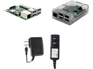 Raspberry Pi 3 Model B (2016 Model) Basics Kit w/Clear Case, 5.25V 2.4A MicroUSB PSU (12.6W) Raspberry Pi 3 Model B (2016 Model) Basics Kit w/Clear Case, 5.25V 2.4A MicroUSB PSU (12.6W)