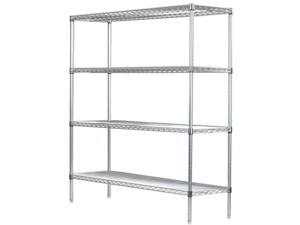 24" Deep x 48" Wide x 63" High 4 Tier Chrome Starter Shelving Unit 24" Deep x 48" Wide x 63" High 4 Tier Chrome Starter Shelving Unit