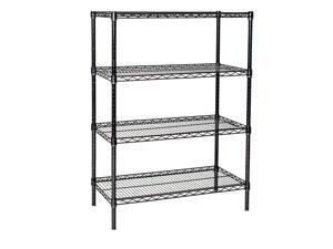 21" Deep x 30" Wide x 54" High 4 Tier Black Starter Shelving Unit 21" Deep x 30" Wide x 54" High 4 Tier Black Starter Shelving Unit