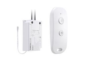 TORCHSTAR Wireless Light Switch and Receiver Kit, Simple Remote Control, On/Off No Wire Switch for Tungsten, Incandescent, Filament, LED Lights, Lamps, Signal Works up to 100ft RF Range
