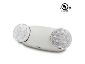 TORCHSTAR UL-Listed LED Emergency Light with Battery Backup, Adjustable Two Round Heads, White, Available in Damp Locations, 120V/277V Input, High Light Output for Hallways/Corridors/Stairways - EL03 TORCHSTAR UL-Listed LED Emergency Light with Battery Backup, Adjustable Two Round Heads, White, Available in Damp Locations, 120V/277V Input, High Light Output for Hallways/Corridors/Stairways - EL03