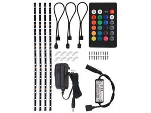 TORCHSTAR Computer Lighting LED Multi-color RGB Home Theater TV Backlight Kit, 4pcs LED Strip Lights for Monitor, Screen, Background Accent lighting with UL adapter, RF Remote TORCHSTAR Computer Lighting LED Multi-color RGB Home Theater TV Backlight Kit, 4pcs LED Strip Lights for Monitor, Screen, Background Accent lighting with UL adapter, RF Remote