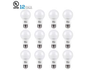 12-Pack TORCHSTAR UL-Listed A19 LED Light Bulb, 9W (60W Incandescent Equivalent), E26/E27 Base 820lm 5000K Daylight