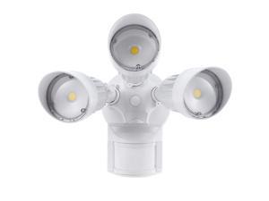 LEONLITE 30W 3-Head Motion Activated LED Outdoor Security Light, Photo Sensor, 3 Modes, 250W Halogen Equivalent, 3000K Warm White, 2700lm Floodlight for Entryways, Patios, Decks, Stairs, White LEONLITE 30W 3-Head Motion Activated LED Outdoor Security Light, Photo Sensor, 3 Modes, 250W Halogen Equivalent, 3000K Warm White, 2700lm Floodlight for Entryways, Patios, Decks, Stairs, White