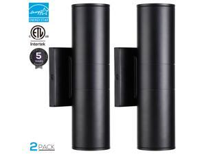 LEONLITE LED Cylinder UP Down Light, 20W (120W Equivalent), Super Bright LED Wall Mount Lamp, Pack of 2 LEONLITE LED Cylinder UP Down Light, 20W (120W Equivalent), Super Bright LED Wall Mount Lamp, Pack of 2