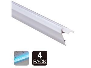 3.3ft Wall Mount LED Channel Aluminum Profile for Led Strip Light, Frosted Diffuser, End Caps, Surface Mount, Baseboard, Ceiling Molding, Wall Wash, Pack of 4