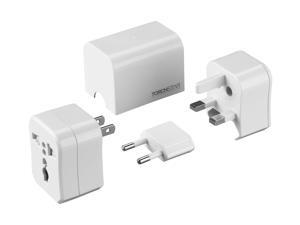All-In-One Universal Travel Adapter, Detachable Power Plugs Fits Wall AC Adapter Outlets for USA EU UK AUS Worldwide, 3 Piece Set with Case, Compact Size and Lightweight, Fire-retarding All-In-One Universal Travel Adapter, Detachable Power Plugs Fits Wall AC Adapter Outlets for USA EU UK AUS Worldwide, 3 Piece Set with Case, Compact Size and Lightweight, Fire-retarding