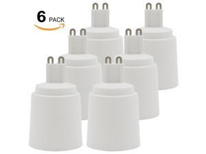 6 PACK G9 to E26/E27 Adapter, G9 Plug-in Base to E26/27 Edition Screw Base Socket Converter, Fits Halogen/LED/CFL Light Bulbs, Heat-resistant, Hazard-Free, Over Burning Protection