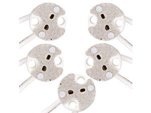 5pcs Pack Mini Bi-Pin Socket up to 75 Watts Ceramic Body with Mica Covers for Light Bulbs with Base GU5.3, G4, MR11, MR16 5pcs Pack Mini Bi-Pin Socket up to 75 Watts Ceramic Body with Mica Covers for Light Bulbs with Base GU5.3, G4, MR11, MR16