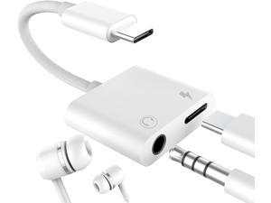 USB C to 3.5mm Audio Adapter Headphone AUX Dongle Jack USBC Type DAC Ultra Android Earbud Earphone Connector Samsung Galaxy S20 S21 Note 10 20 Pixel Adaptador Port Accessories LG Splitter and Charger