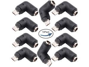 6PCS Lime2018 DC Power Right Angle Connector 4mm x 1.7mm Male Conversion 5.5mm x 2.1mm Female DC Power Jack Plug Adapter for CCTV Home Security Surveillance And LED Strip Light.