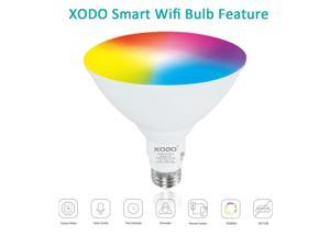 XODO Smart WiFi PAR38 E26 Dimmable Light Bulb - 11W (75W Equivalent) 900LM RGB+W - LED Multi Color, Adjustable Color Changing Smart Bulb ETL Listed 4-Pack LB2