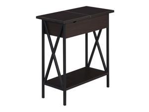 Tucson Flip Top End Table with Charging Station and Shelf
