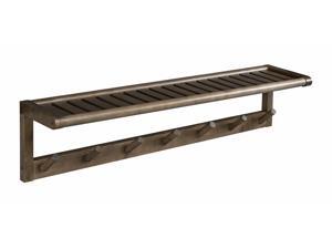 NewRidge Home Solid Wood Abingdon Large Peg Rack with Shelf, Sturdy Wall Mounted Wooden Coat Rack, Antique Chestnut NewRidge Home Solid Wood Abingdon Large Peg Rack with Shelf, Sturdy Wall Mounted Wooden Coat Rack, Antique Chestnut