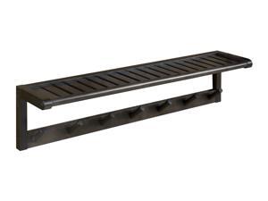 NewRidge Home Solid Wood Abingdon Large Peg Rack with Shelf, Sturdy Wall Mounted Wooden Coat Rack, Espresso NewRidge Home Solid Wood Abingdon Large Peg Rack with Shelf, Sturdy Wall Mounted Wooden Coat Rack, Espresso