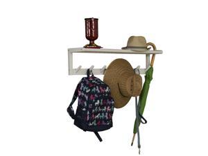 NewRidge Home Solid Wood Abingdon Large Peg Rack with Shelf, Sturdy Wall Mounted Wooden Coat Rack, White NewRidge Home Solid Wood Abingdon Large Peg Rack with Shelf, Sturdy Wall Mounted Wooden Coat Rack, White
