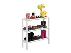 NewRidge Home Solid Wood Abingdon Console, Stand, Bookcase, Shoe Rack, 3 Tier, White NewRidge Home Solid Wood Abingdon Console, Stand, Bookcase, Shoe Rack, 3 Tier, White