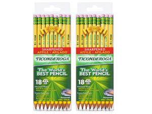 Pencils, #2 Soft, Yellow, Presharpened, 18 Per Pack, 2 Packs Pencils, #2 Soft, Yellow, Presharpened, 18 Per Pack, 2 Packs